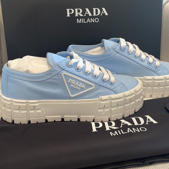 Prada Double Wheel Nylon Gabardine Women’s Sneakers - Picture 2 of 5